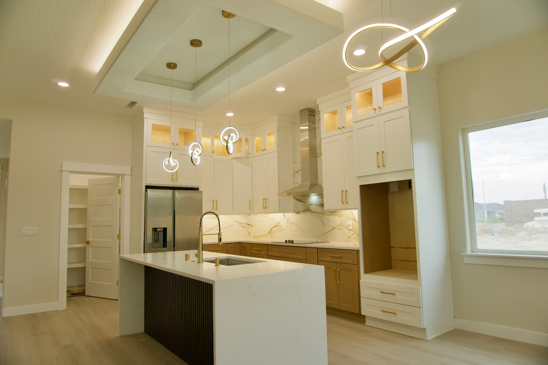 Custom kitchen in a contemporary new-construction home